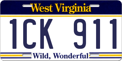 WV license plate 1CK911