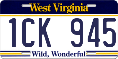 WV license plate 1CK945