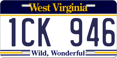 WV license plate 1CK946