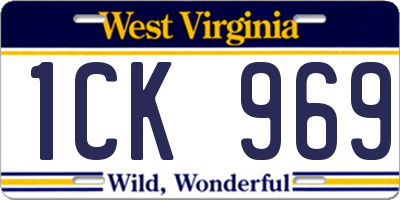 WV license plate 1CK969
