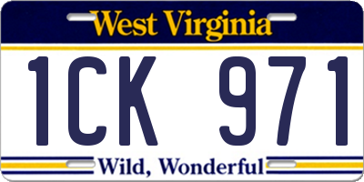 WV license plate 1CK971