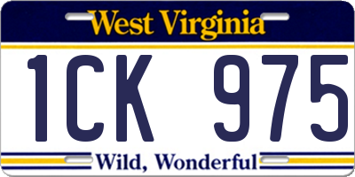 WV license plate 1CK975