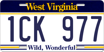 WV license plate 1CK977