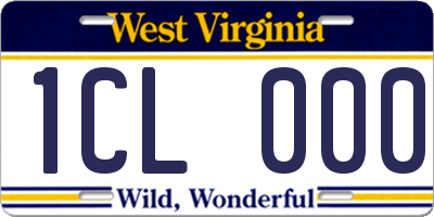 WV license plate 1CL000