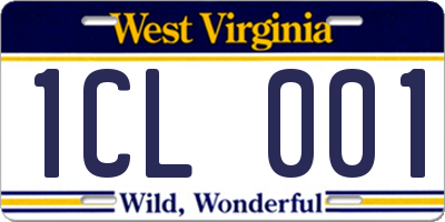 WV license plate 1CL001