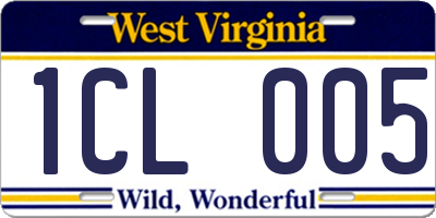 WV license plate 1CL005