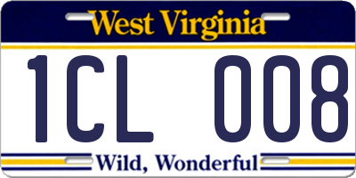 WV license plate 1CL008