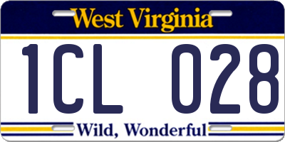 WV license plate 1CL028
