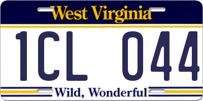 WV license plate 1CL044