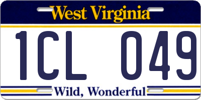 WV license plate 1CL049