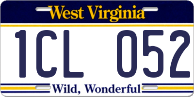 WV license plate 1CL052