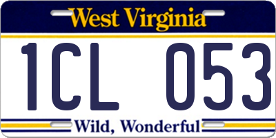 WV license plate 1CL053