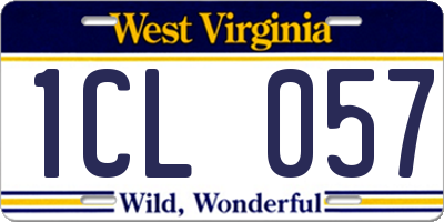 WV license plate 1CL057