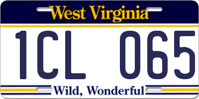 WV license plate 1CL065
