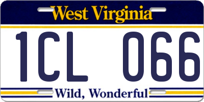 WV license plate 1CL066