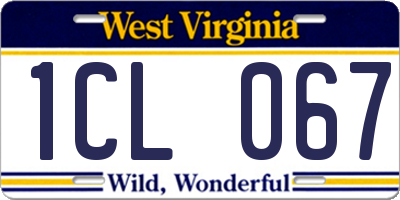 WV license plate 1CL067