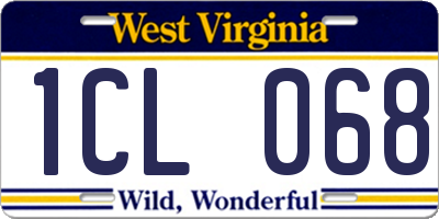 WV license plate 1CL068