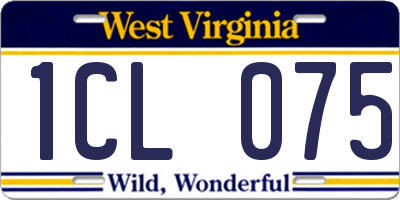 WV license plate 1CL075