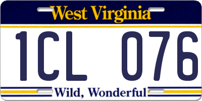 WV license plate 1CL076