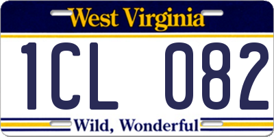 WV license plate 1CL082