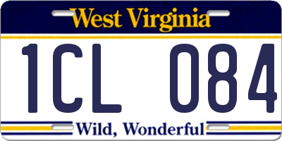 WV license plate 1CL084