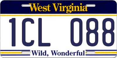 WV license plate 1CL088