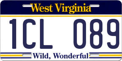 WV license plate 1CL089