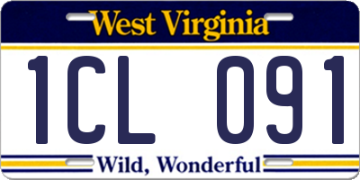 WV license plate 1CL091