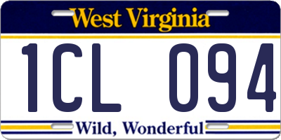 WV license plate 1CL094