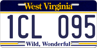 WV license plate 1CL095