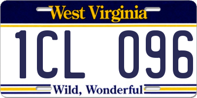 WV license plate 1CL096