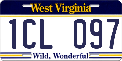 WV license plate 1CL097