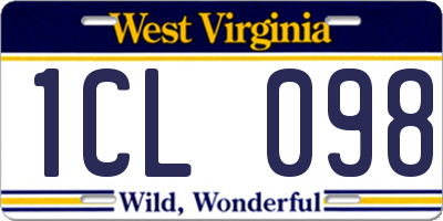WV license plate 1CL098