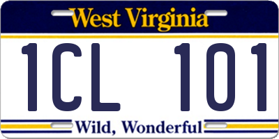 WV license plate 1CL101