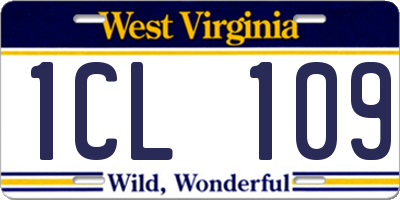 WV license plate 1CL109