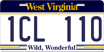 WV license plate 1CL110