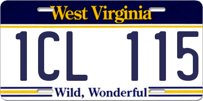 WV license plate 1CL115