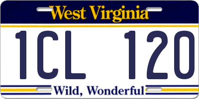 WV license plate 1CL120
