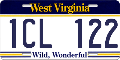 WV license plate 1CL122