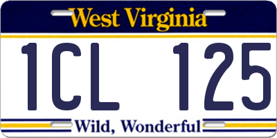 WV license plate 1CL125