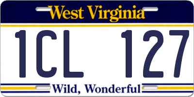 WV license plate 1CL127