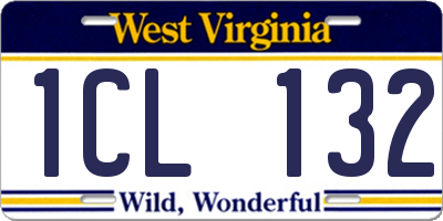 WV license plate 1CL132