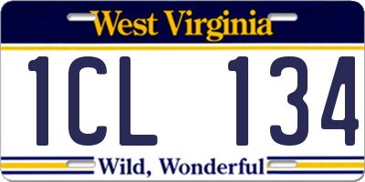 WV license plate 1CL134