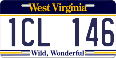 WV license plate 1CL146