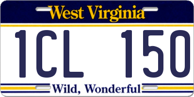 WV license plate 1CL150