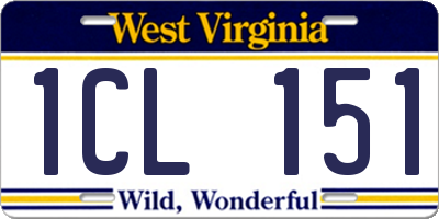 WV license plate 1CL151