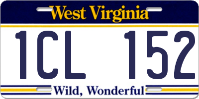 WV license plate 1CL152