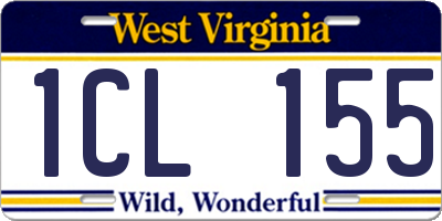 WV license plate 1CL155