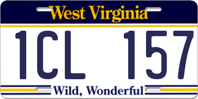 WV license plate 1CL157