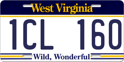 WV license plate 1CL160